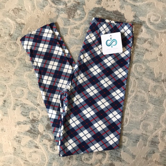 *HOLIDAY SALE* Leggings -  Blue Red Plaid - Picture 3 of 5